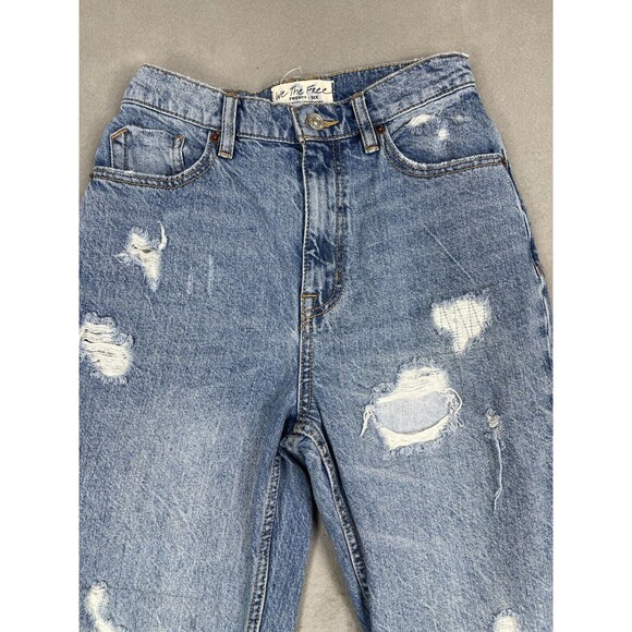 We The Free Crvy Jeans Womens 26 Heavily Distressed Jeans Button Fly High-rise - Picture 2 of 16